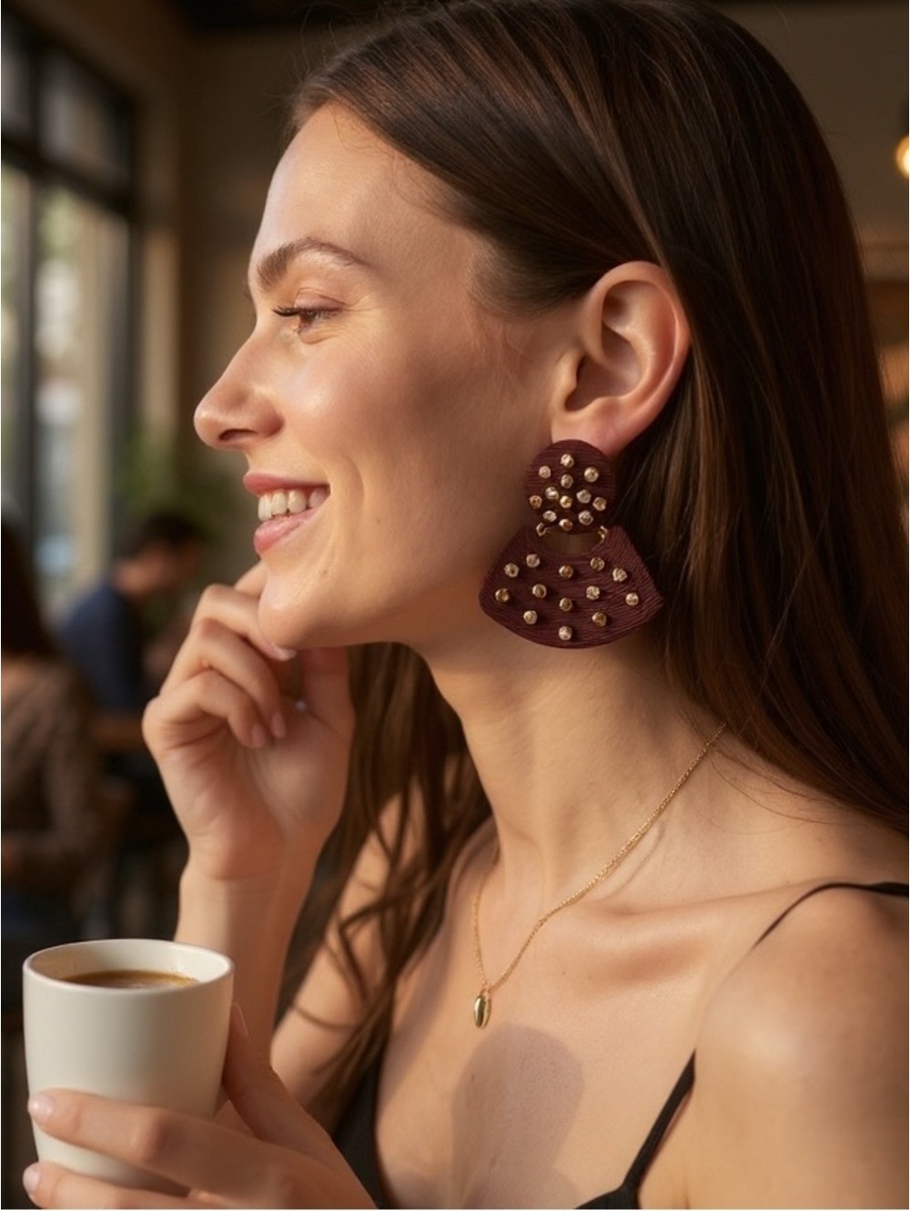NWT Tuckernuck Brown Gemstone Meritt Earrings